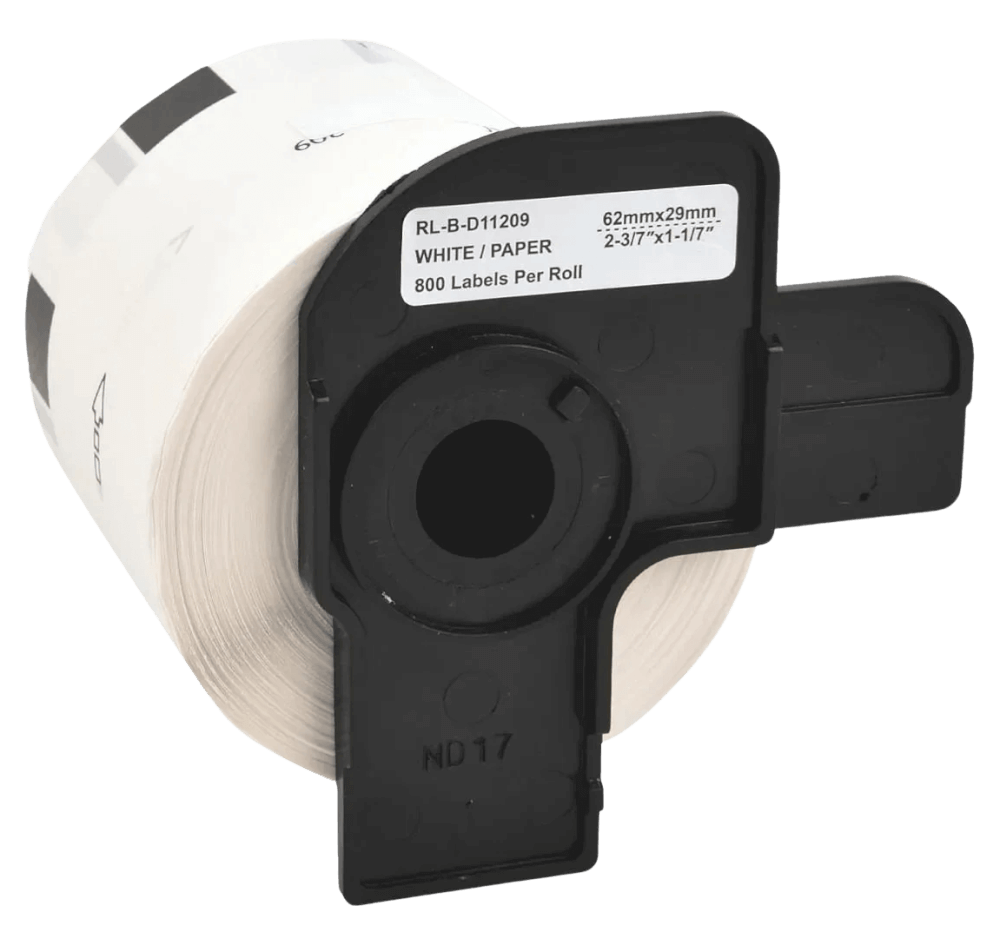 Brother DK11209 Hvid 29 x 62 mm, 800 stk. Printerpatron - Kompatibel