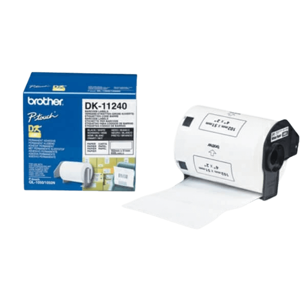 Brother DK11240 Sort tekst / Hvid tape 51 x 102 mm, 600 stk. Printerpatron - Original