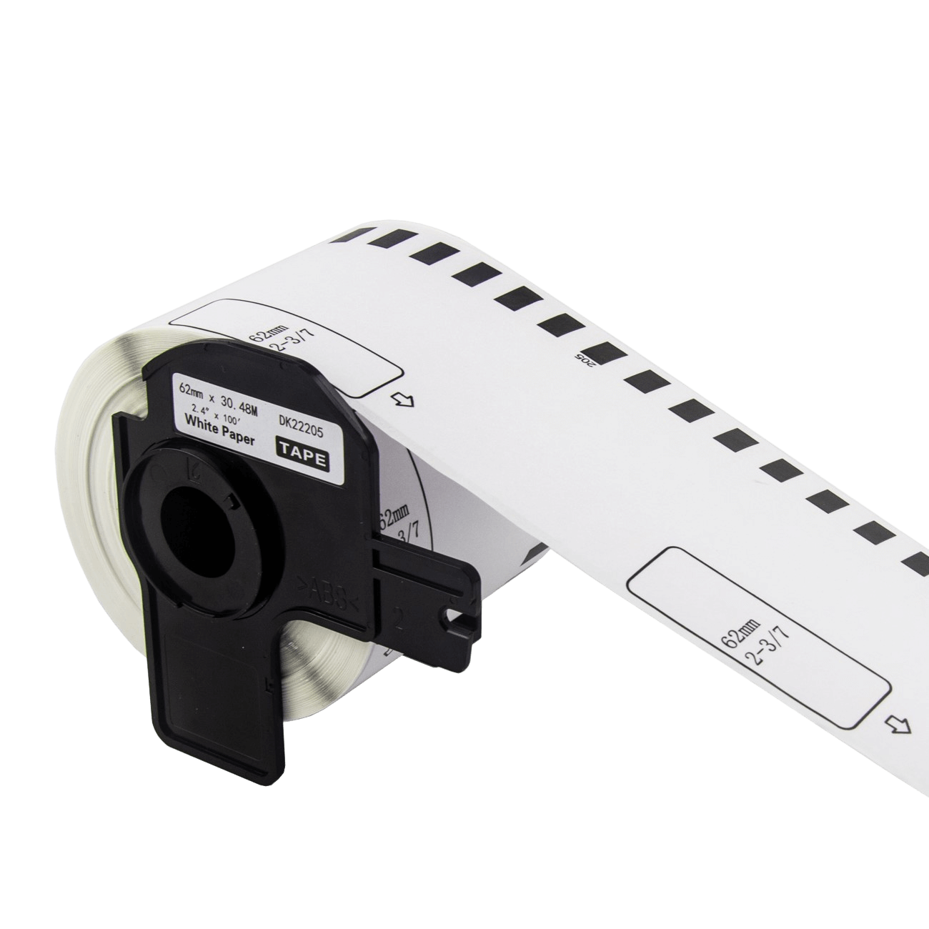 Brother DK-44205 Sort tekst / Hvid tape 62 mm x 30 m Printerpatron - Kompatibel