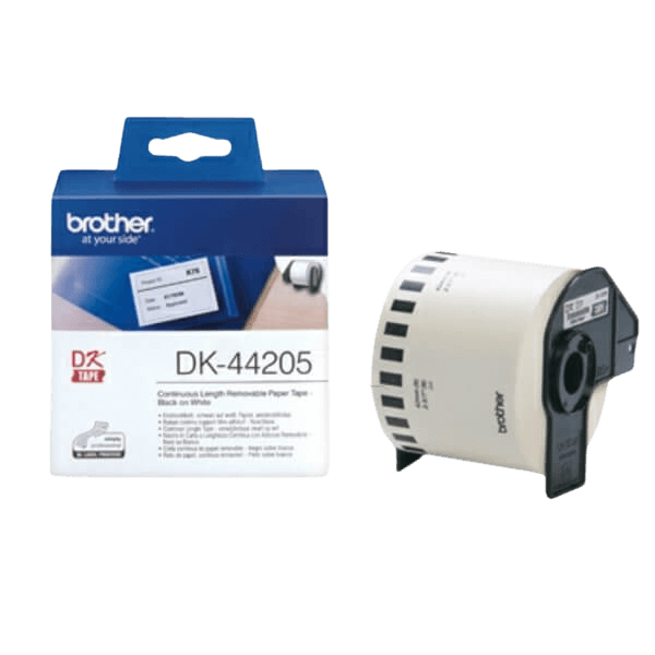 Brother DK44205 Sort tekst / Hvid tape 62 mm x 30 m Printerpatron - Original