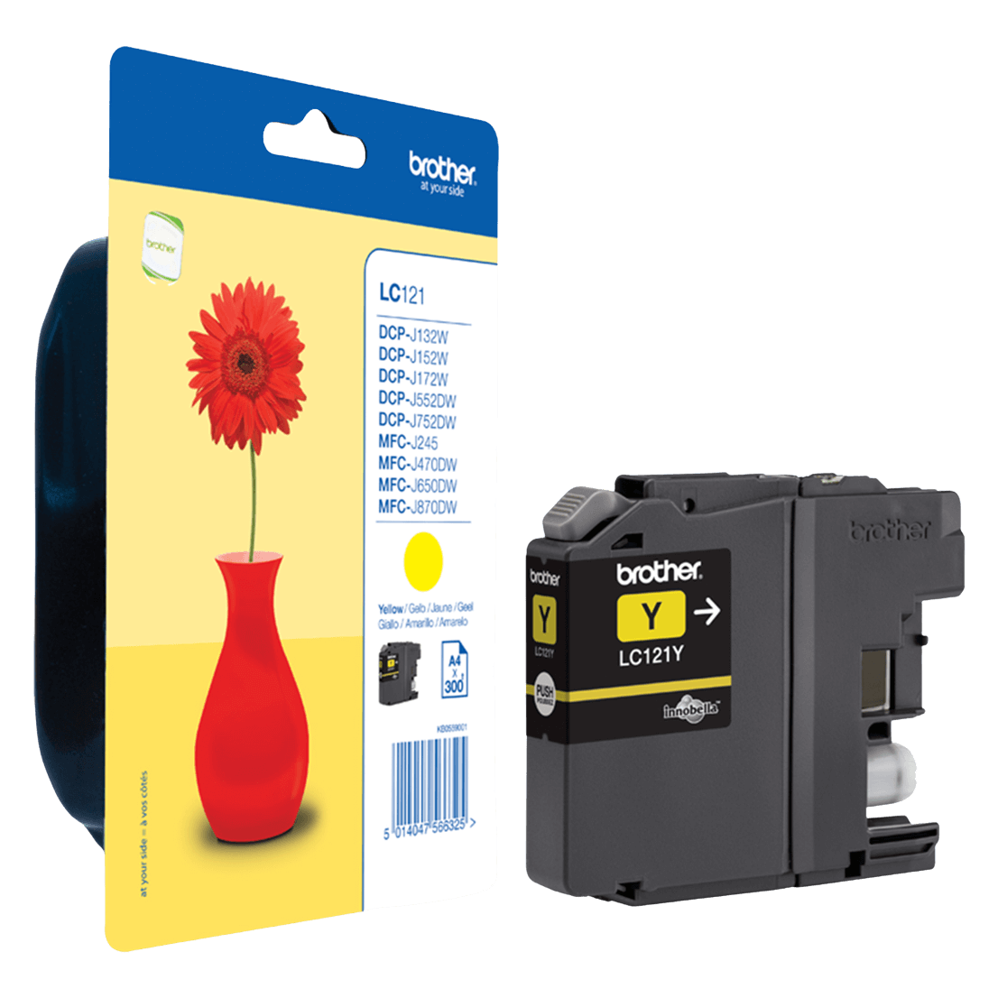 Brother LC121Y gul Printerpatron - 300 sider - Original