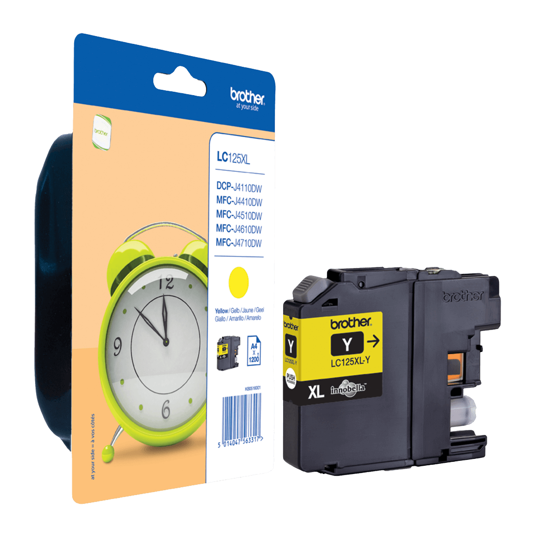 Brother LC125Y gul XL Printerpatron - 1200 sider - Original