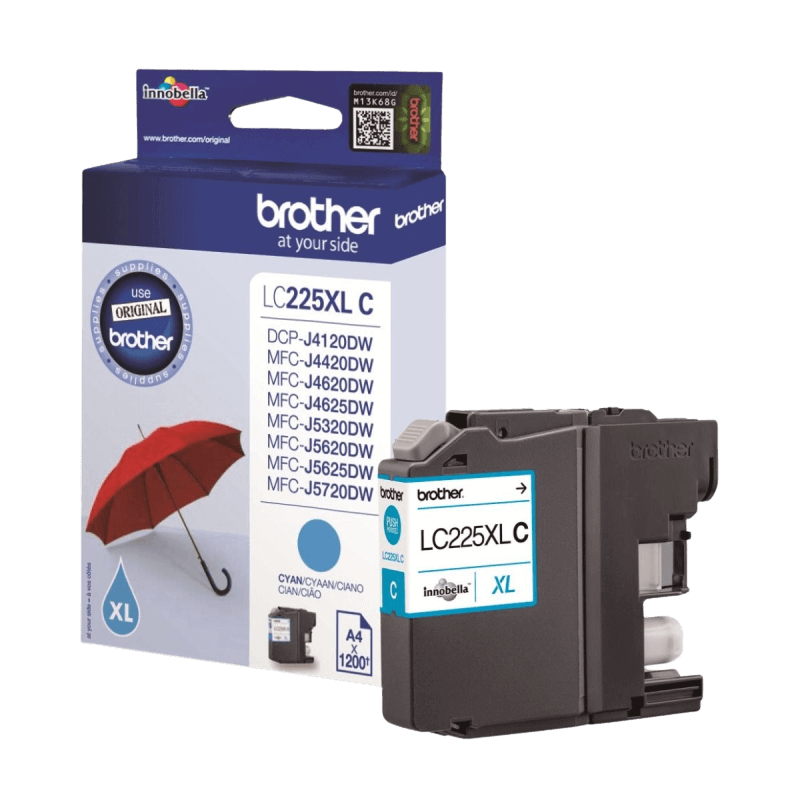 Brother LC225C cyan XL Printerpatron - 1200 sider - Original