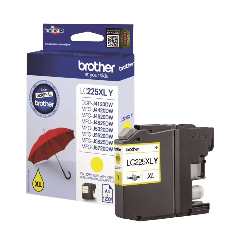 Brother LC225Y gul XL Printerpatron - 1200 sider - Original