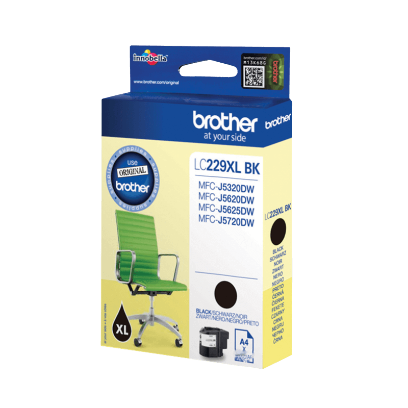 Brother LC229BK sort XL Printerpatron - 2400 sider - Original