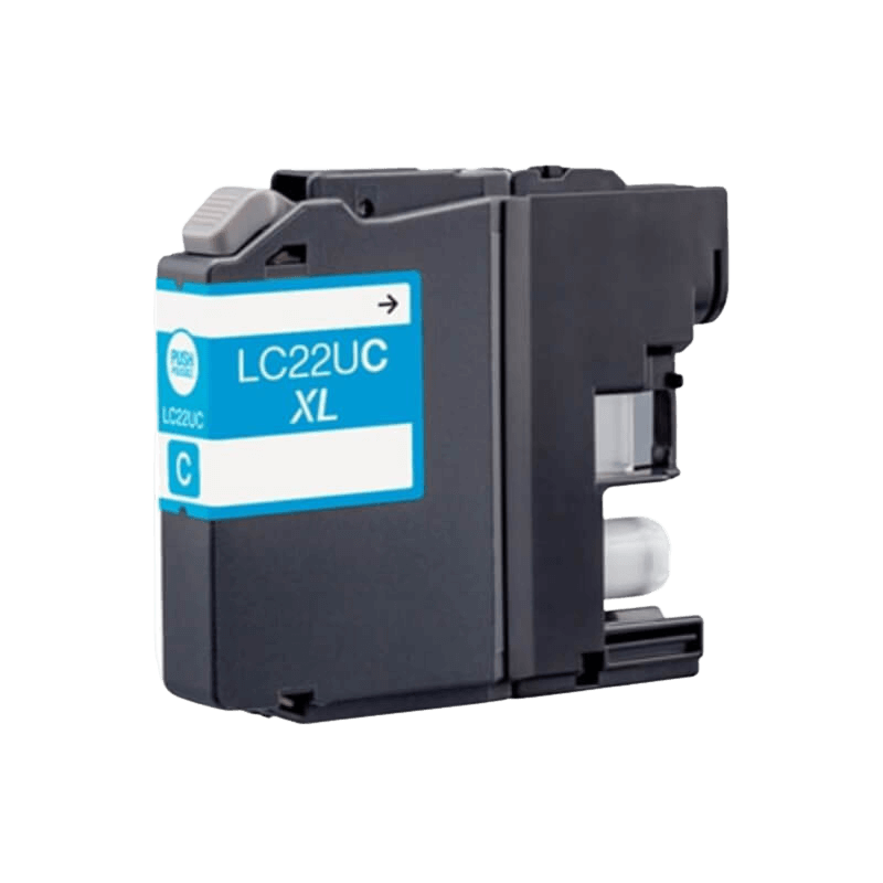 Brother LC-22UC cyan Printerpatron - 13 ml. - Kompatibel