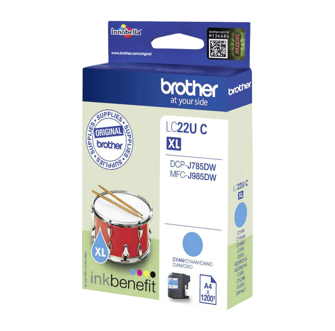 Brother LC22UC cyan Printerpatron - 1200 sider - Original