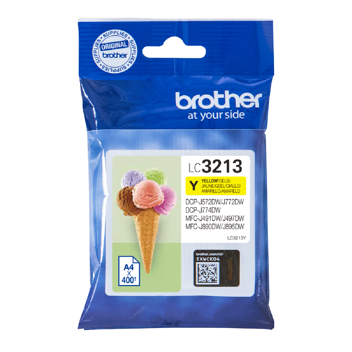 Brother LC3213Y gul Printerpatron - 400 sider - Original