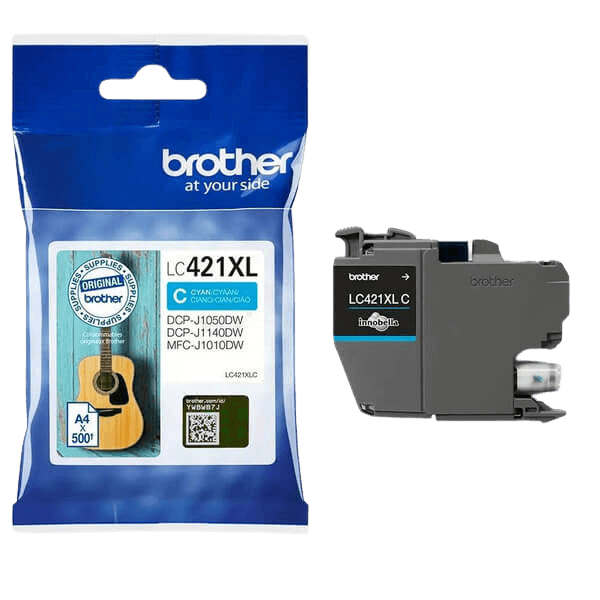 Brother LC421XLC cyan XL Printerpatron - 500 sider - Original