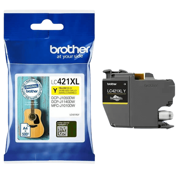 Brother LC421XLY gul XL Printerpatron - 500 sider - Original