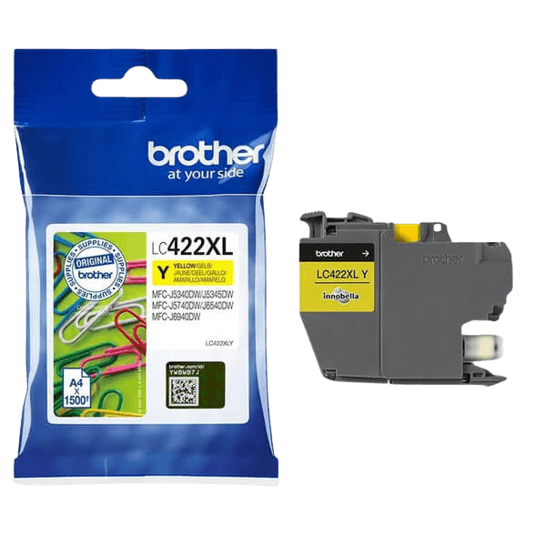 Brother LC422XLY gul XL Printerpatron - 1500 sider - Original