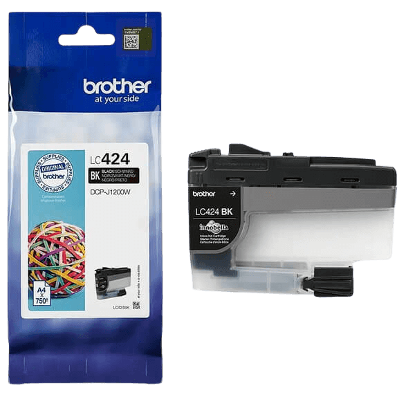 Brother LC424BK sort Printerpatron - 750 sider - Original