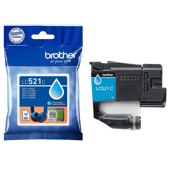 Brother LC521C cyan Printerpatron - 500 sider - Original