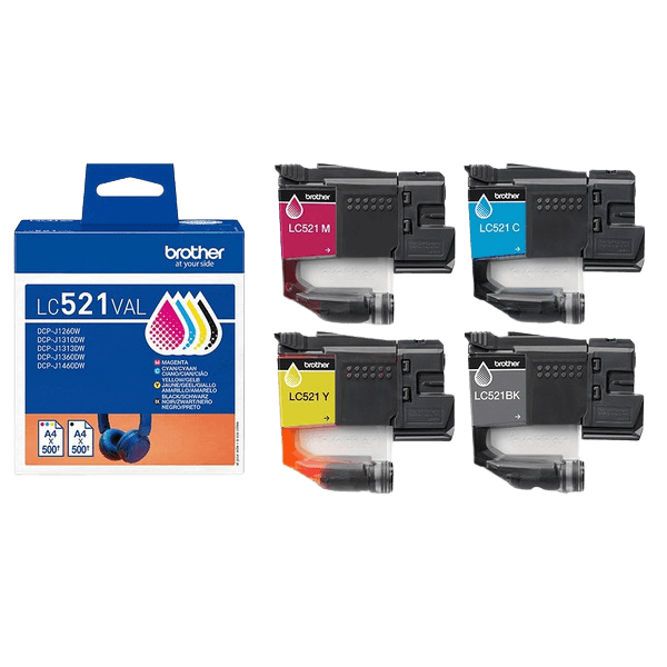 Brother LC521VAL CMY Printerpatron - 500 sider - Original