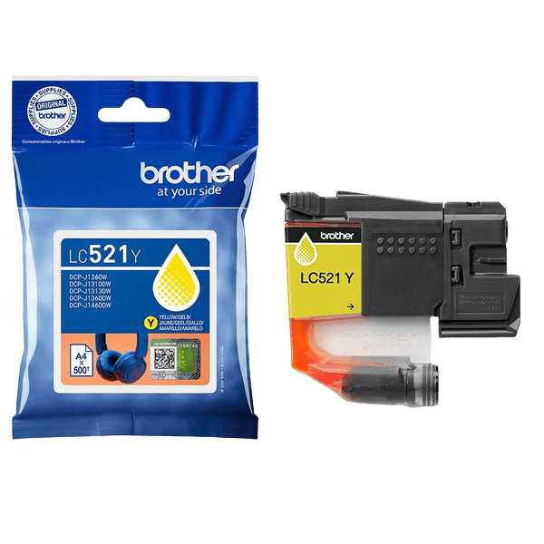 Brother LC521Y gul Printerpatron - 500 sider - Original