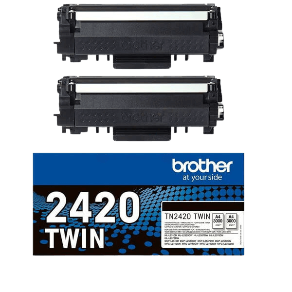 Brother TN2420TWIN sort twin pack Printerpatron - 6000 sider - Original