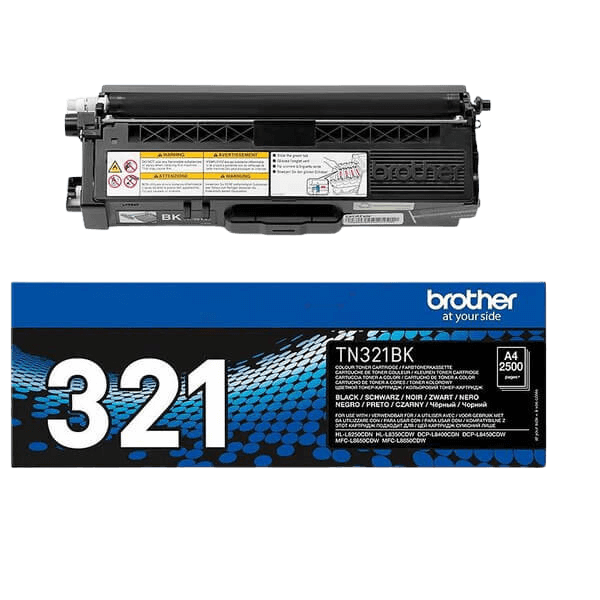 Brother TN321BK sort Printerpatron - 2500 sider - Original