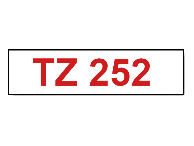 Brother TZe-252 Rød tekst / Hvid tape 24 mm x 8 m Printerpatron - Kompatibel