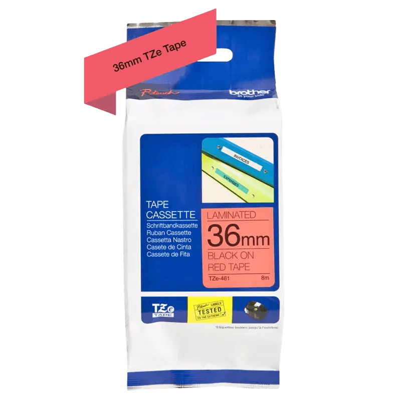 Brother TZe-461 Sort tekst / Rød tape 36 mm x 8 m Printerpatron - Kompatibel