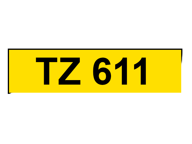 Brother TZe-611 Sort tekst / Gul tape 6 mm x 8 m Printerpatron - Kompatibel