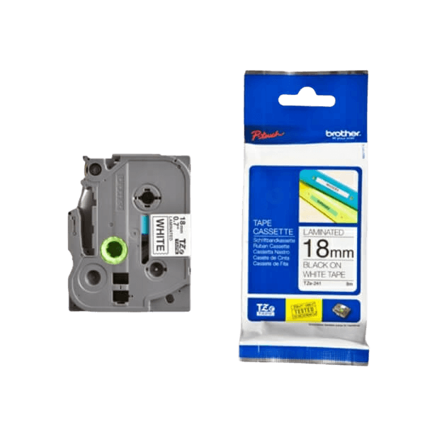 Brother TZe241 Sort tekst / Hvid tape 18 mm x 8 m Printerpatron - Original