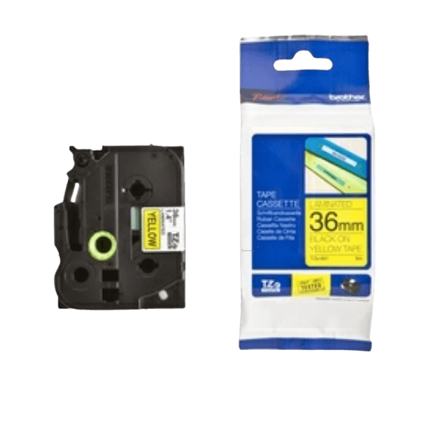 Brother TZE661 Sort tekst / Gul tape 36 mm x 8 m Printerpatron - Original