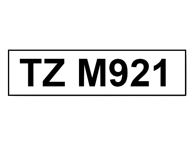 Brother TZEM921 Sort tekst / Sølv tape 9 mm x 8 m Printerpatron - Kompatibel