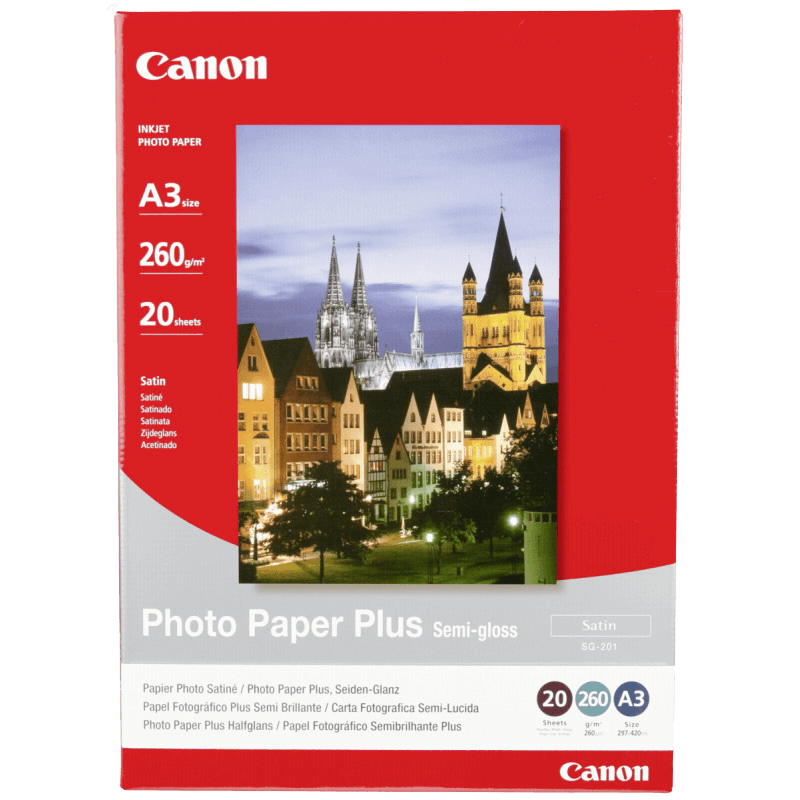 1686B026 Canon SG-201 Semi Glansfuldt Fotopapir A3 papir Printerpatron - 20 sider - Papir
