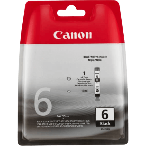 4705A002 Canon BCI-6BK sort Printerpatron - 13 ml. - Original