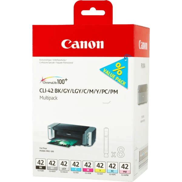 6384B010 Canon CLI-42 CMYK XL Printerpatron - 8 x 13 ml. - Original