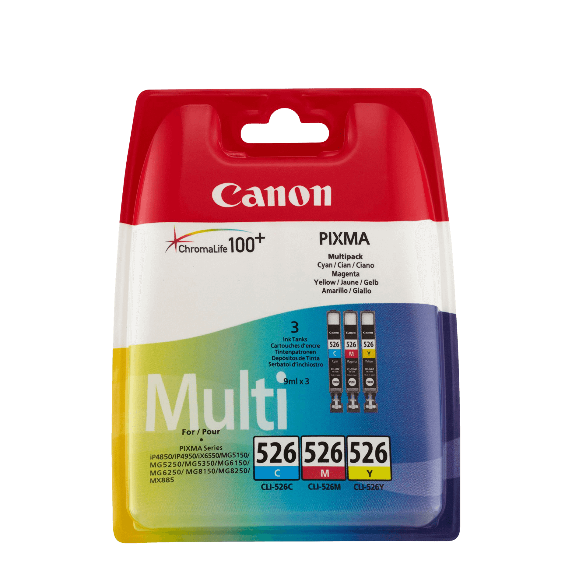 4541B009 Canon CLI-526 CMY Printerpatron - 3 x 9 ml. - Original