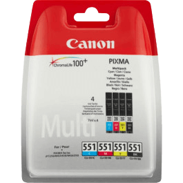 6509B009 Canon CLI-551 CMYK Printerpatron - 11 + 4x 7 ml. - Original