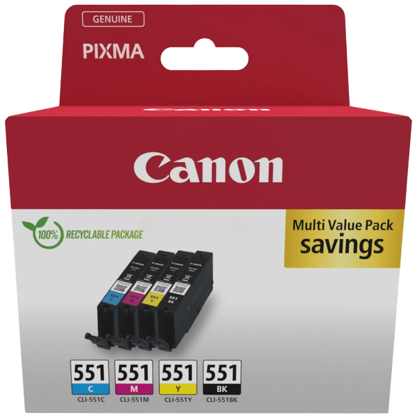 6509B015 Canon CLI-551 CMYK Printerpatron - 4x7 ml. - Original
