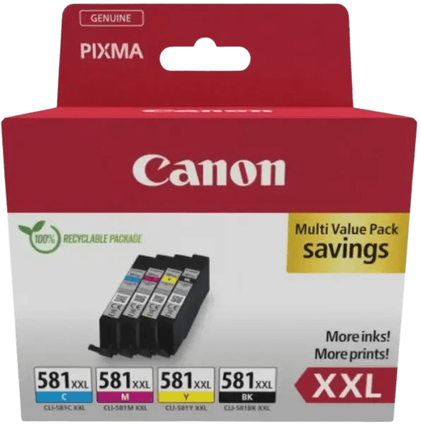 1998C005 Canon CLI-581 CMYK XXL Printerpatron - 4 x 11 ml. - Original