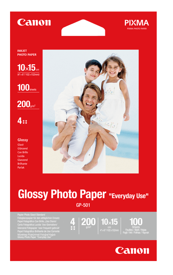 0775B003 Canon GP-501 Glansfuldt Fotopapir 10x15cm papir Printerpatron - 100 sider - Papir