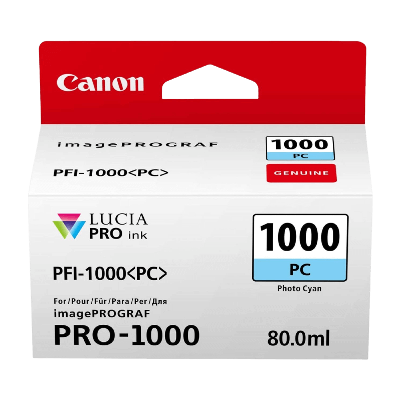 0550C001 Canon PFI-1000PC foto cyan Printerpatron - 80 ml. - Original