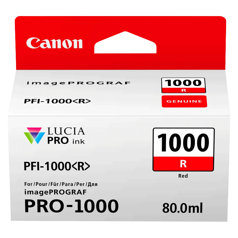 0554C001 Canon PFI-1000R rød Printerpatron - 80 ml. - Original
