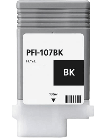 6705B001 Canon PFI-107BK sort Printerpatron - 130 ml. - Kompatibel