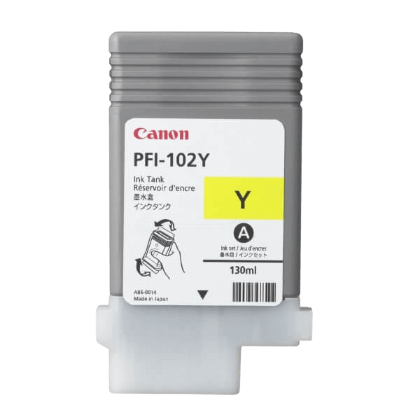 0898B001 Canon PFI102Y gul Printerpatron - 130 ml. - Original