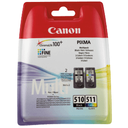 2970B010 Canon PG-510-CL-511 CMYK Printerpatron - 9 & 9 ml. - Original