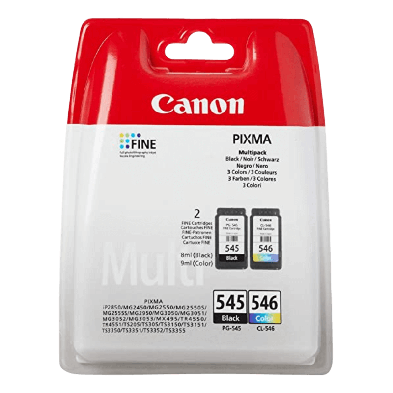 8287B006 Canon PG-545 + CL-546 CMYK Printerpatron - 8 ml. sort og 8 ml. farve ml. - Original