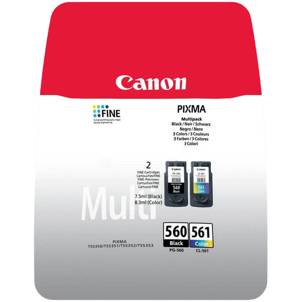 3713C006 Canon PG-560 / CL-561 CMYK Printerpatron - 7,5 + 8 ml. - Original