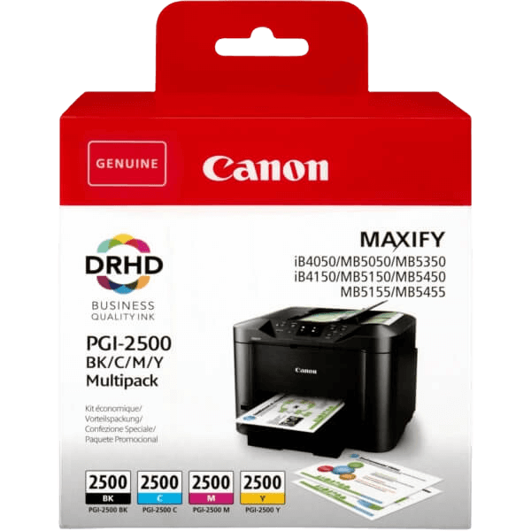 9290B004 Canon PGI-2500 CMYK Printerpatron - 29,1 + 3 x 9,6 ml. - Original