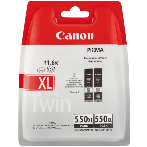 6431B005 Canon PGI-550XL sort XL twin pack Printerpatron - 2 x 22 ml. - Original