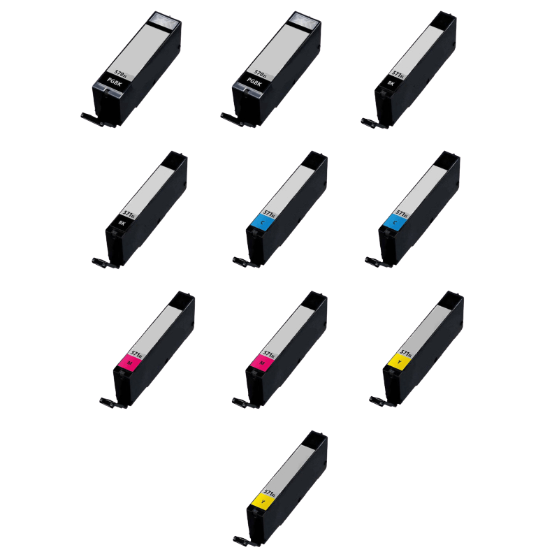10 stk. XL Canon PGI-570 PG Printerpatron rabatpakke - Kompatibel