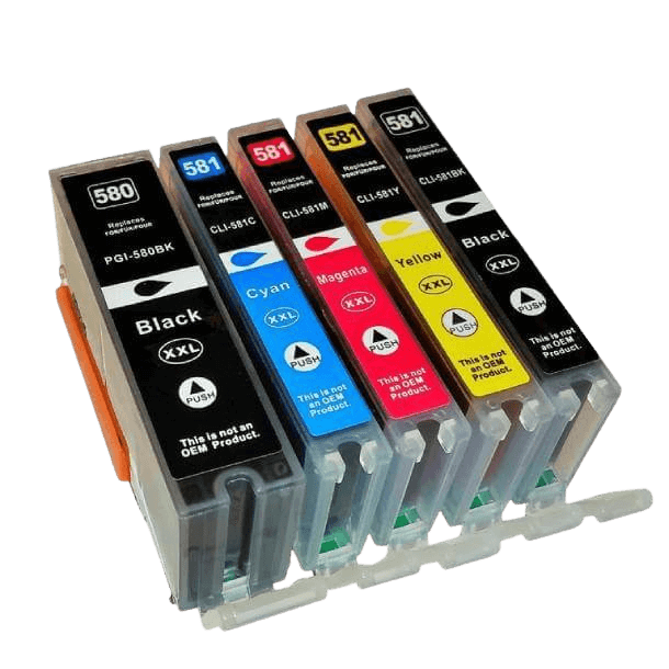 5 stk. XXL Canon PGI-580 Printerpatron rabatpakke - Kompatibel