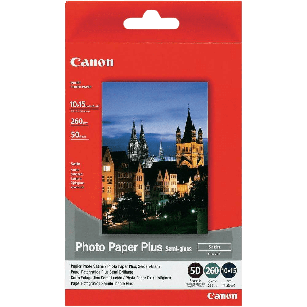 1686B015 Canon SG-201 Semi Glansfuldt Fotopapir 10x15 papir Printerpatron - 50 sider - Papir