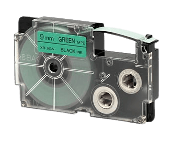 Casio XR-9GN Sort tekst / Grøn tape 9 mm x 8 m Printerpatron - Kompatibel