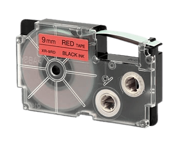 Casio XR-9RD Sort tekst / Rød tape 9 mm x 8 m Printerpatron - Kompatibel