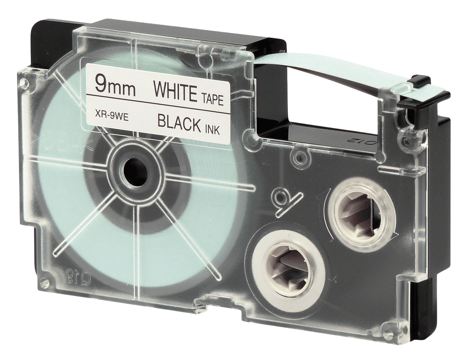 Casio XR-9WE Sort tekst / Hvid tape 9 mm x 8 m Printerpatron - Kompatibel